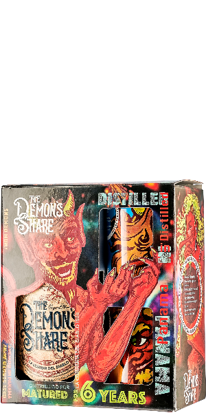 CANE SPIRIT DRINK THE DEMON'S SHARE 6 YO GIFT GLASS PACK | PA