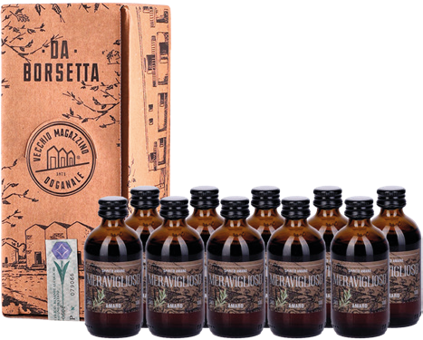 LIQUORE  MERAVIGLIOSO SPIRITO AMARO ESPOSITORE MIGNON  DA BORSETTA | EB